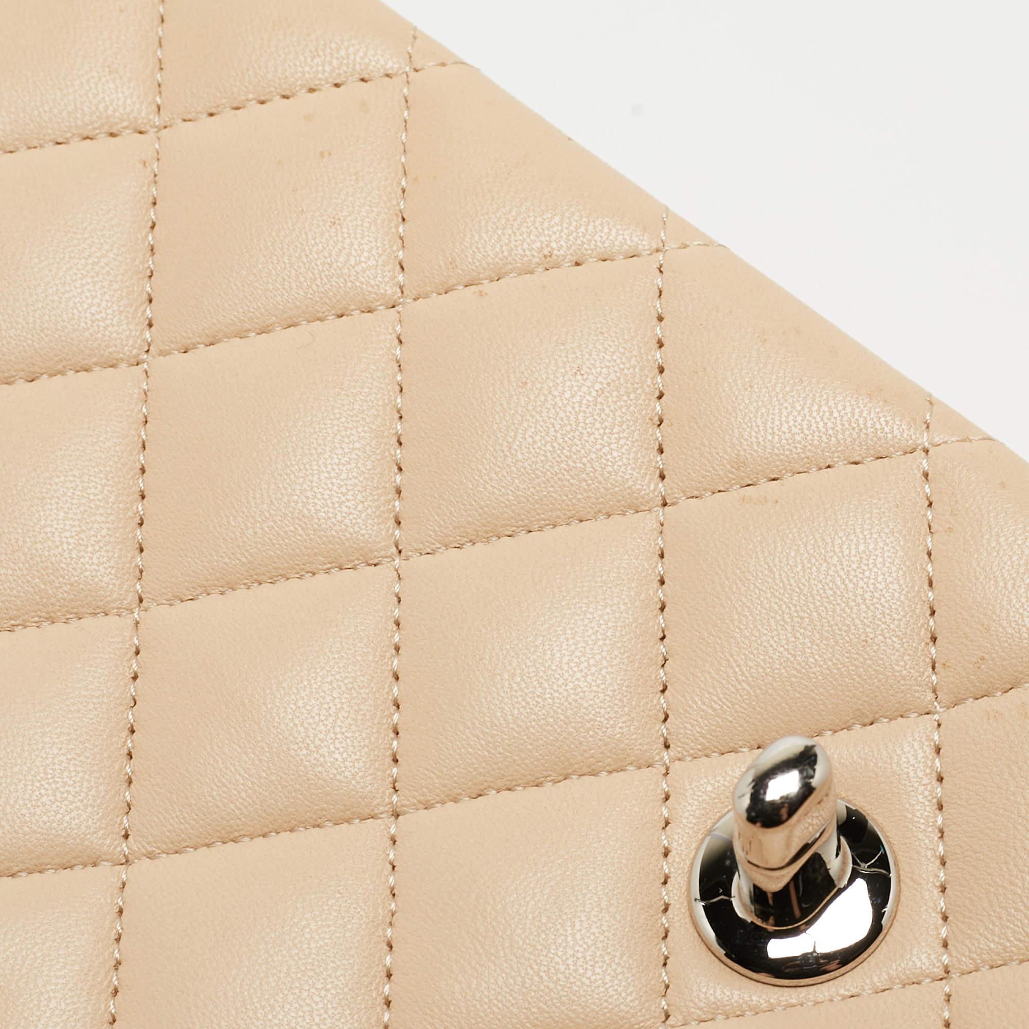 Chanel Beige Quilted Leather Medium Classic Double Flap Bag 3