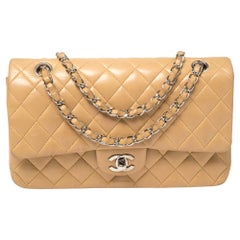 Chanel Beige Quilted Leather Medium Classic Double Flap Bag