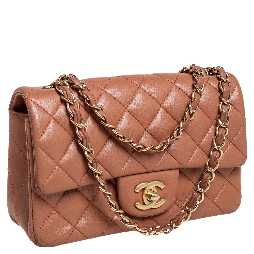 Women's Chanel Beige Quilted Leather New Mini Classic Flap Bag