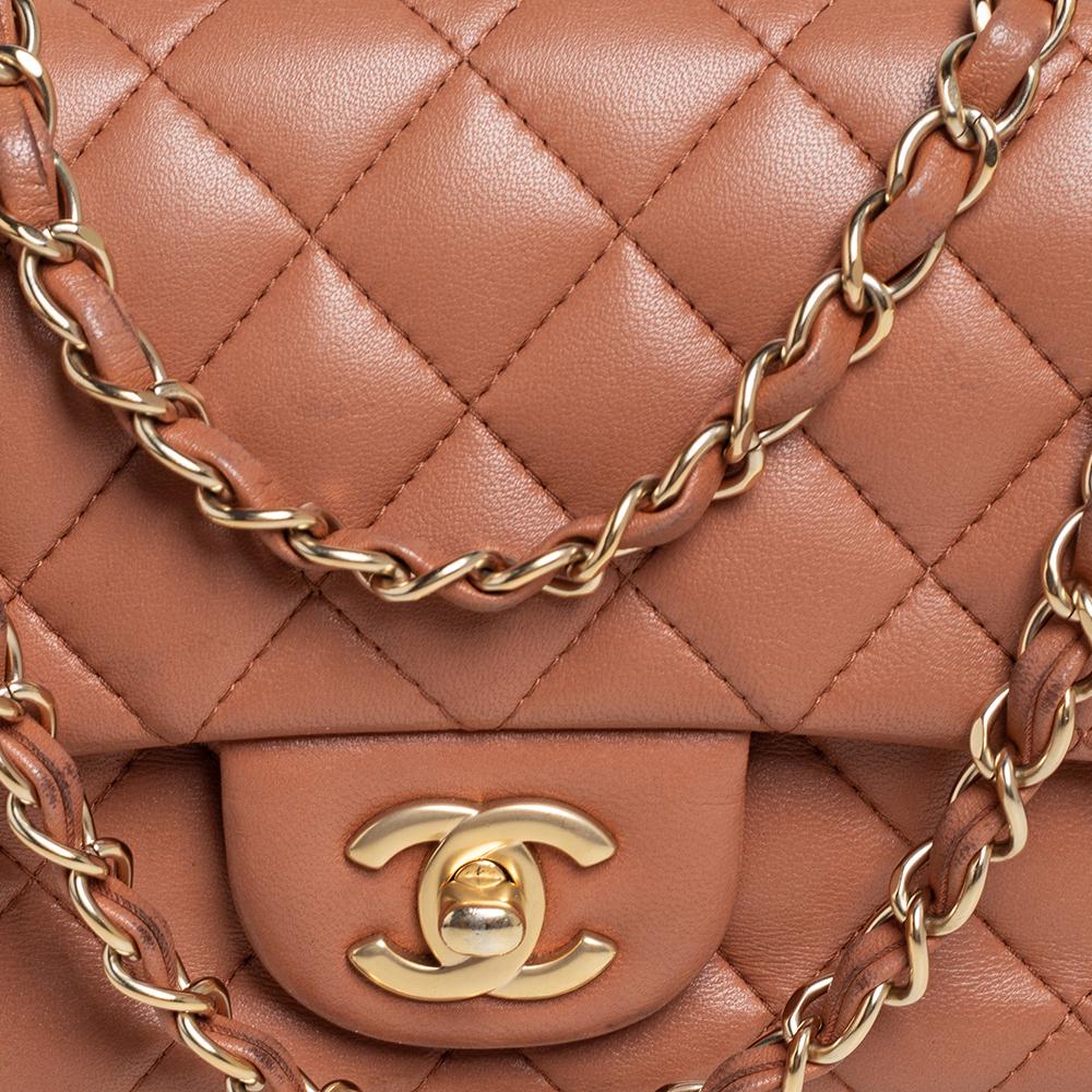 Chanel Beige Quilted Leather New Mini Classic Flap Bag 4