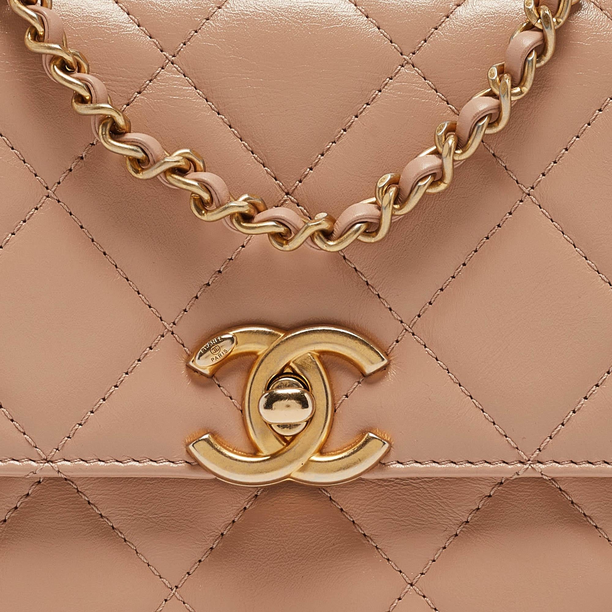 Chanel Beige Quilted Leather Perfect Fit Flap Bag 1