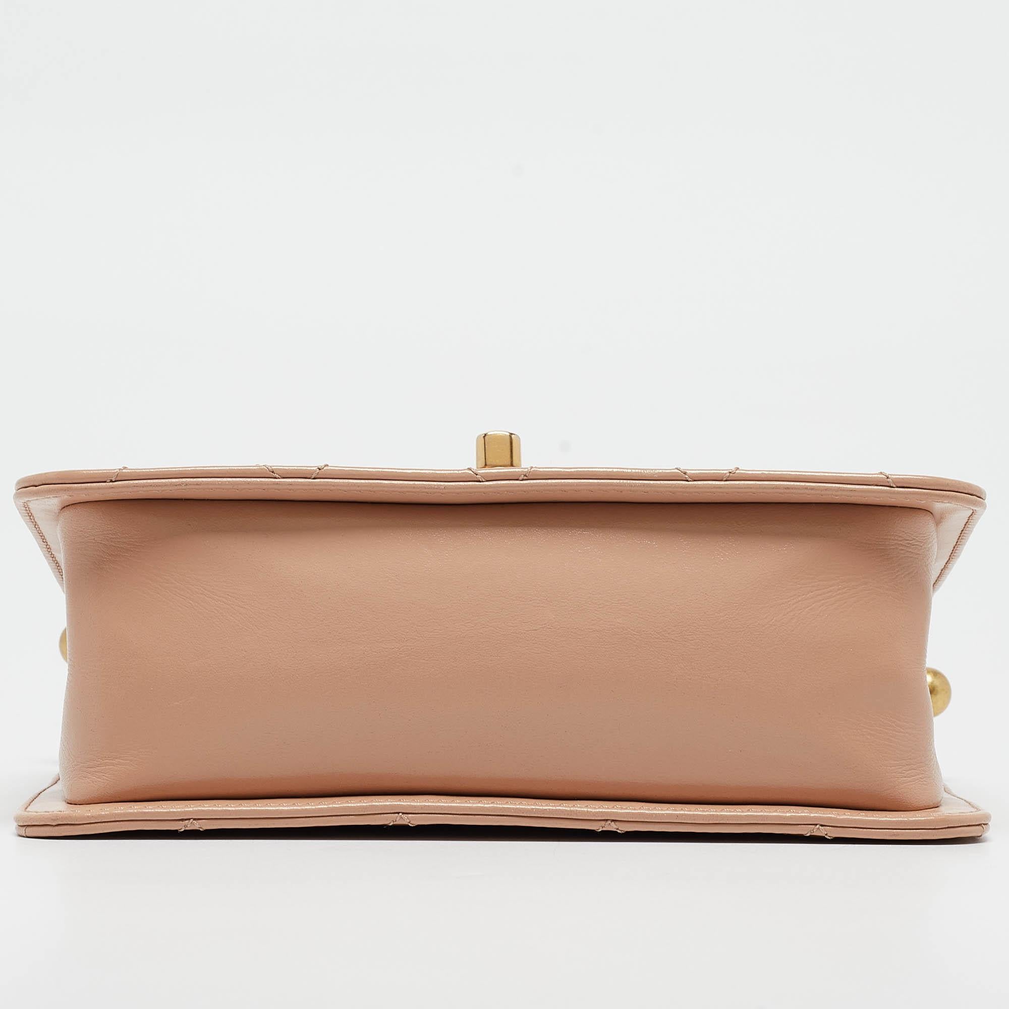 Chanel Beige Quilted Leather Perfect Fit Flap Bag 3