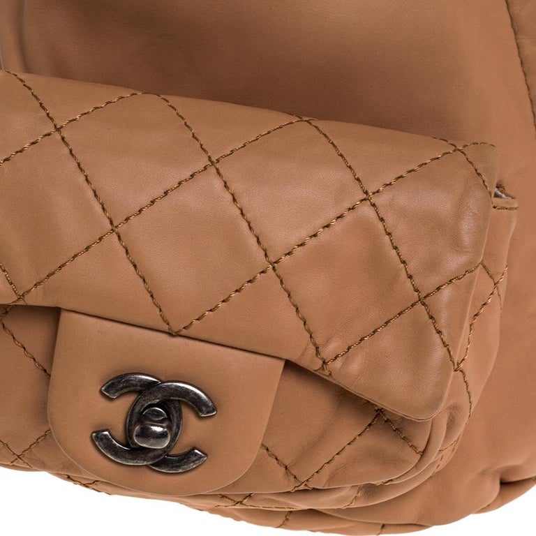 Chanel Beige Quilted Leather Small Backpack Is Back Backpack at 1stDibs