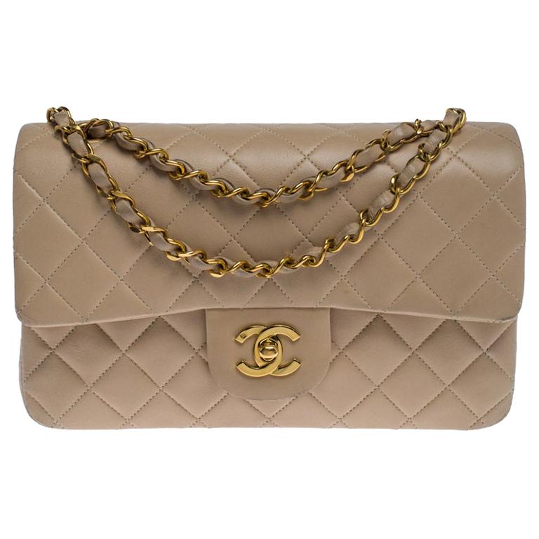 chanel beige flap bag small