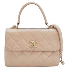 Chanel Beige Quilted Leather Small Trendy CC Flap Bag