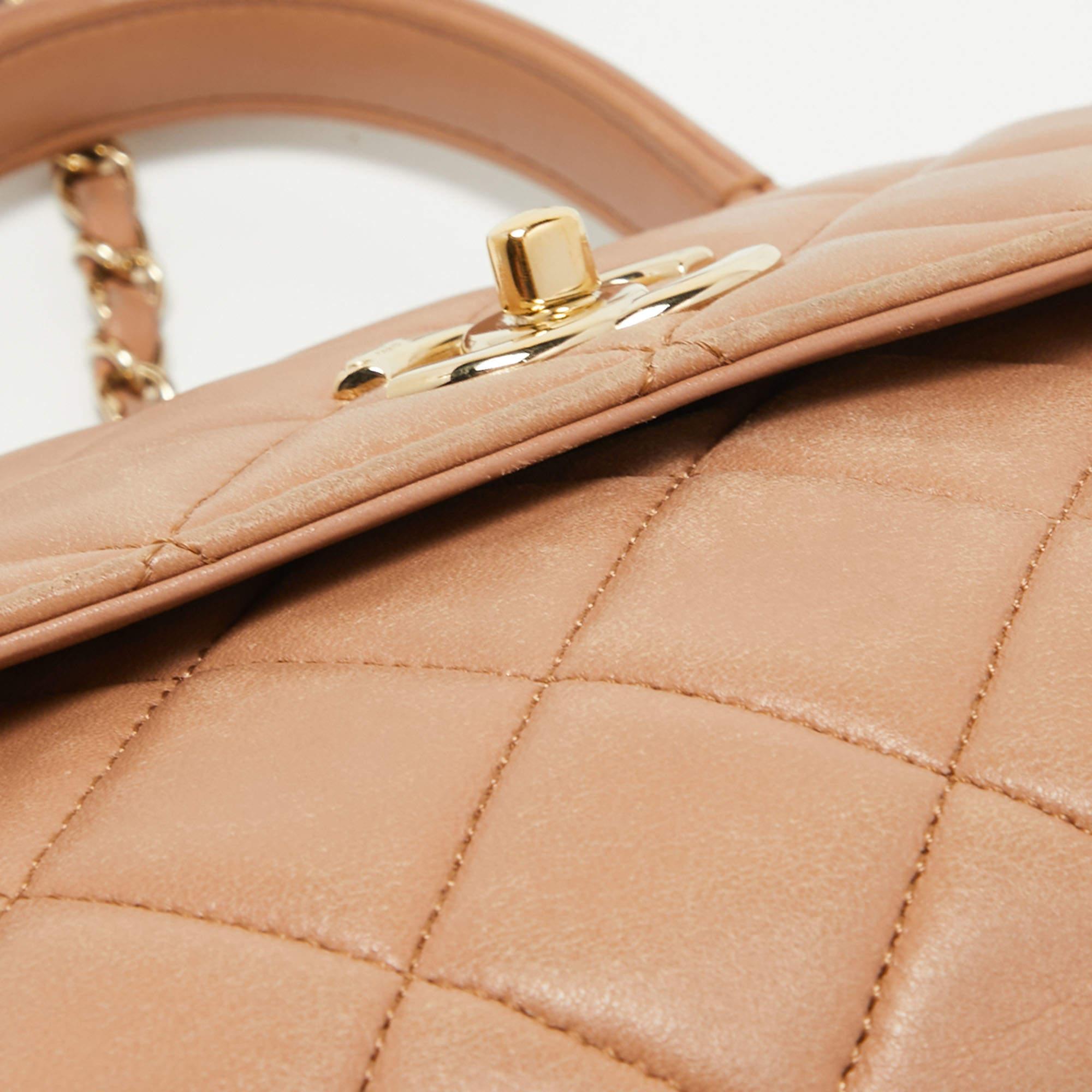 Chanel Beige Quilted Leather Small Trendy CC Flap Top Handle Bag 7