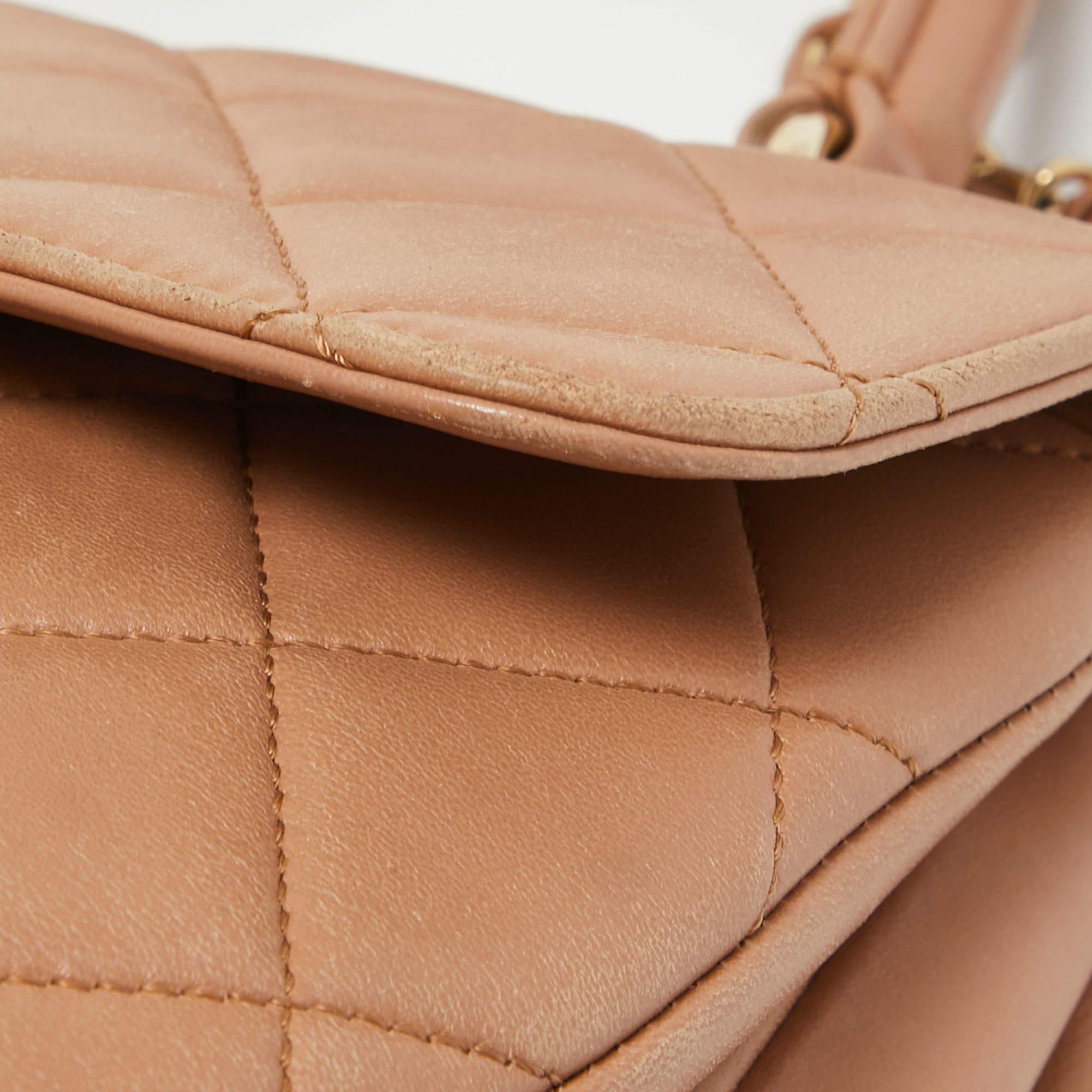Chanel Beige Quilted Leather Small Trendy CC Flap Top Handle Bag 8