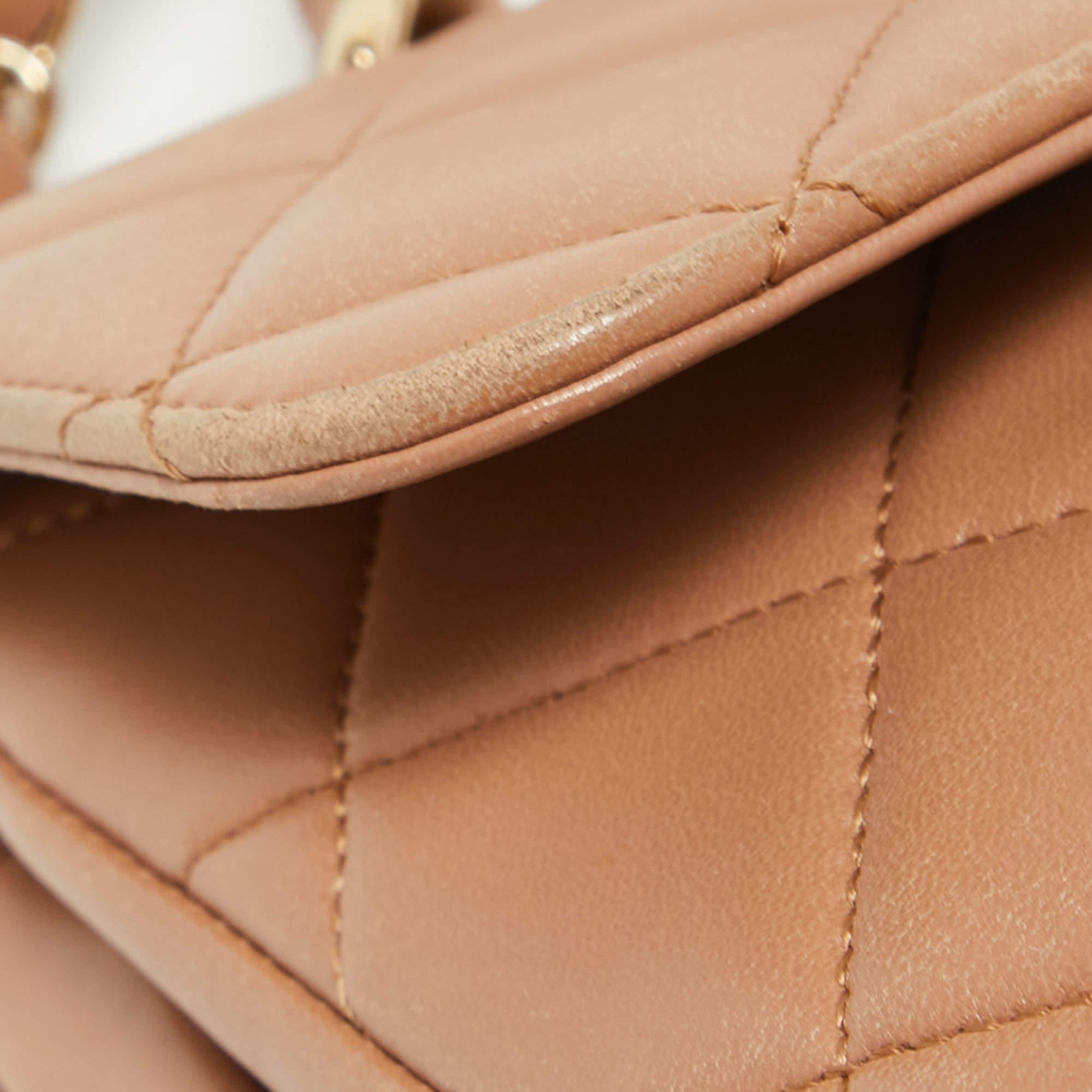 Chanel Beige Quilted Leather Small Trendy CC Flap Top Handle Bag 4