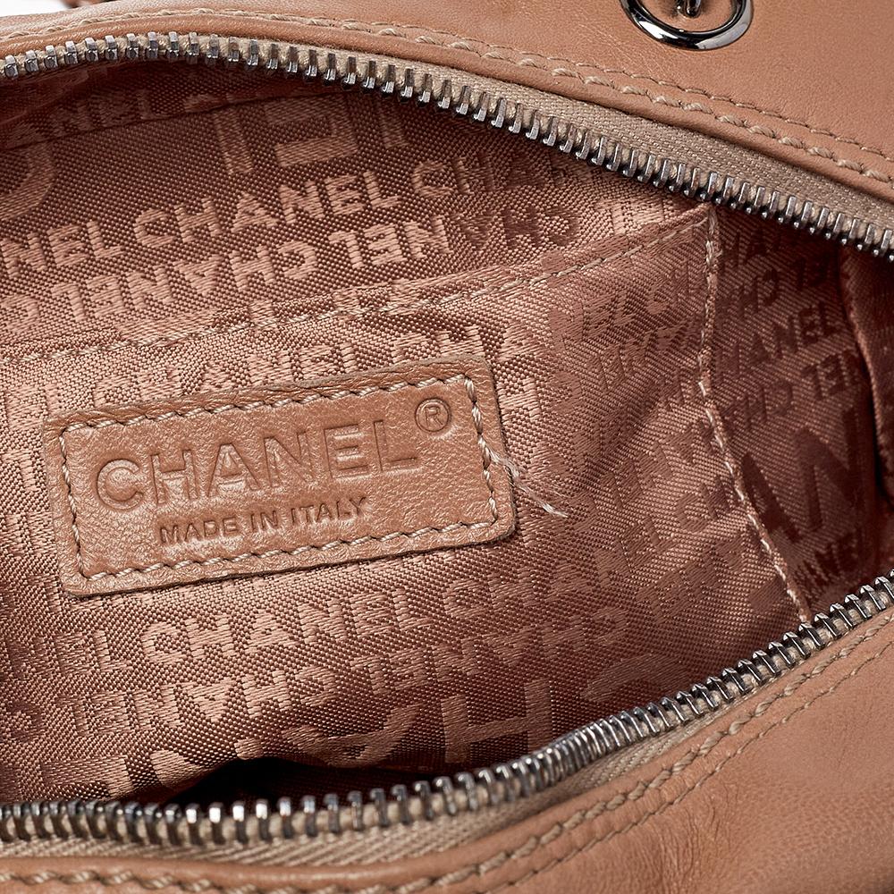 Chanel Beige Quilted Leather Tassel Shoulder Bag 6