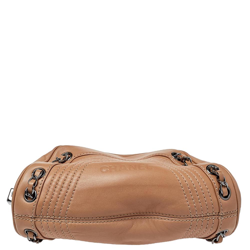 Chanel Beige Quilted Leather Tassel Shoulder Bag 1
