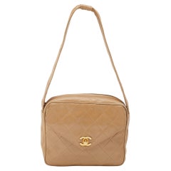 Chanel Beige Quilted Leather Retro Camera Bag