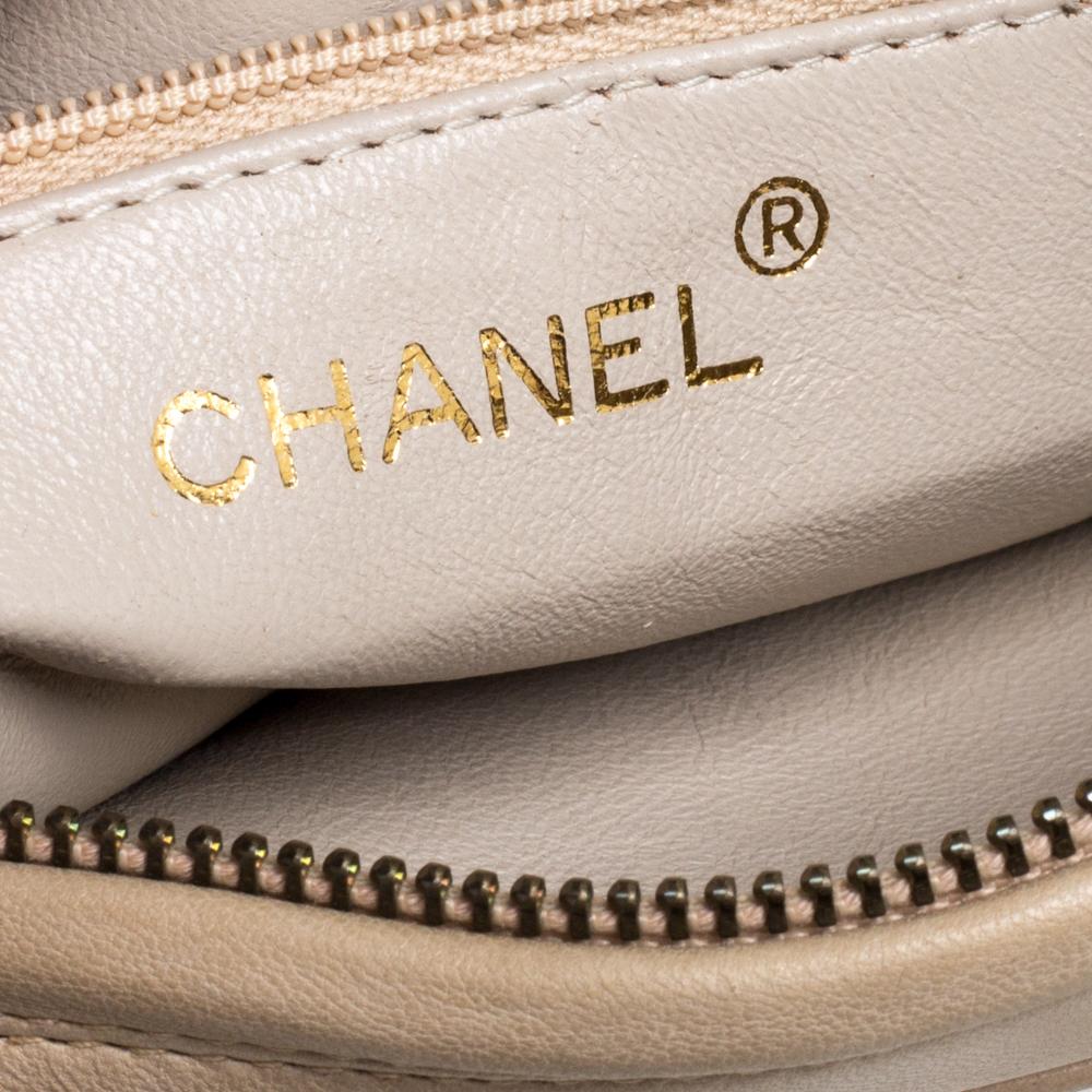 Chanel Beige Quilted Leather Vintage CC Tassel Camera Bag 4