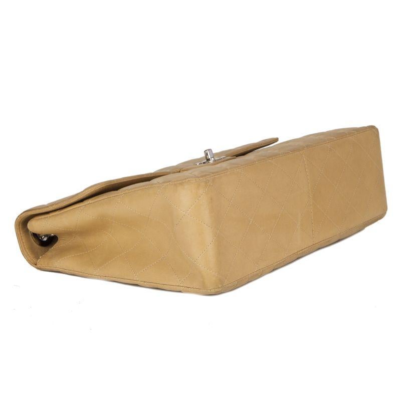 Beige Chanel beige quilted leather VINTAGE MAXI CLASSIC FLAP Shoulder Bag