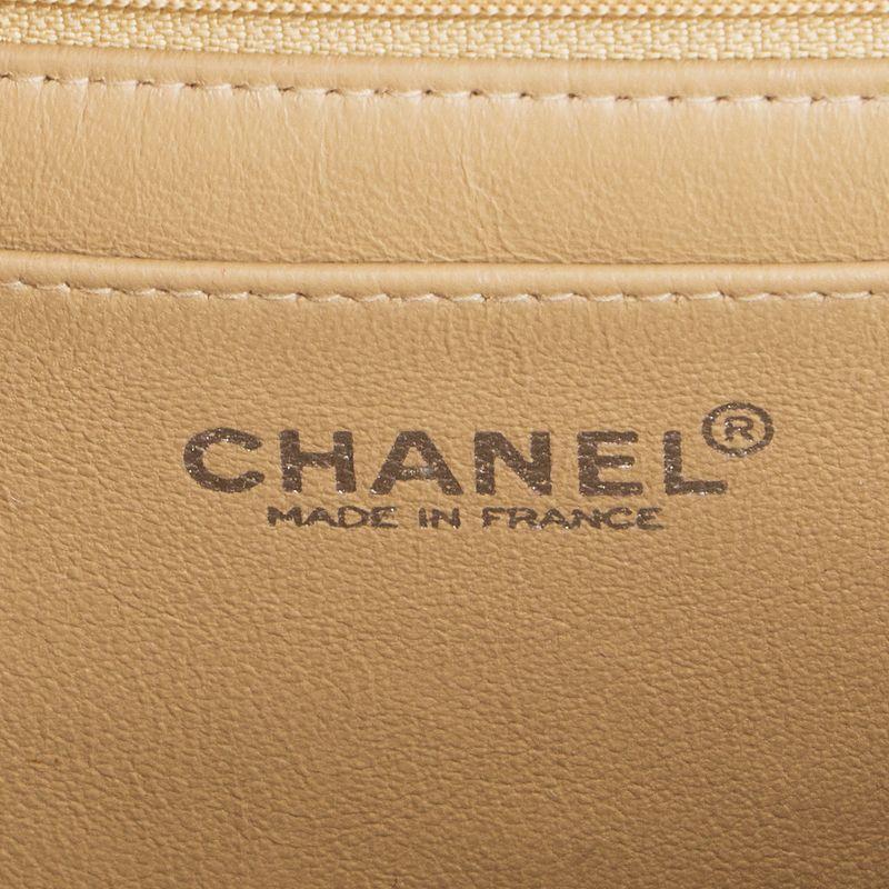 Chanel beige quilted leather VINTAGE MAXI CLASSIC FLAP Shoulder Bag 1
