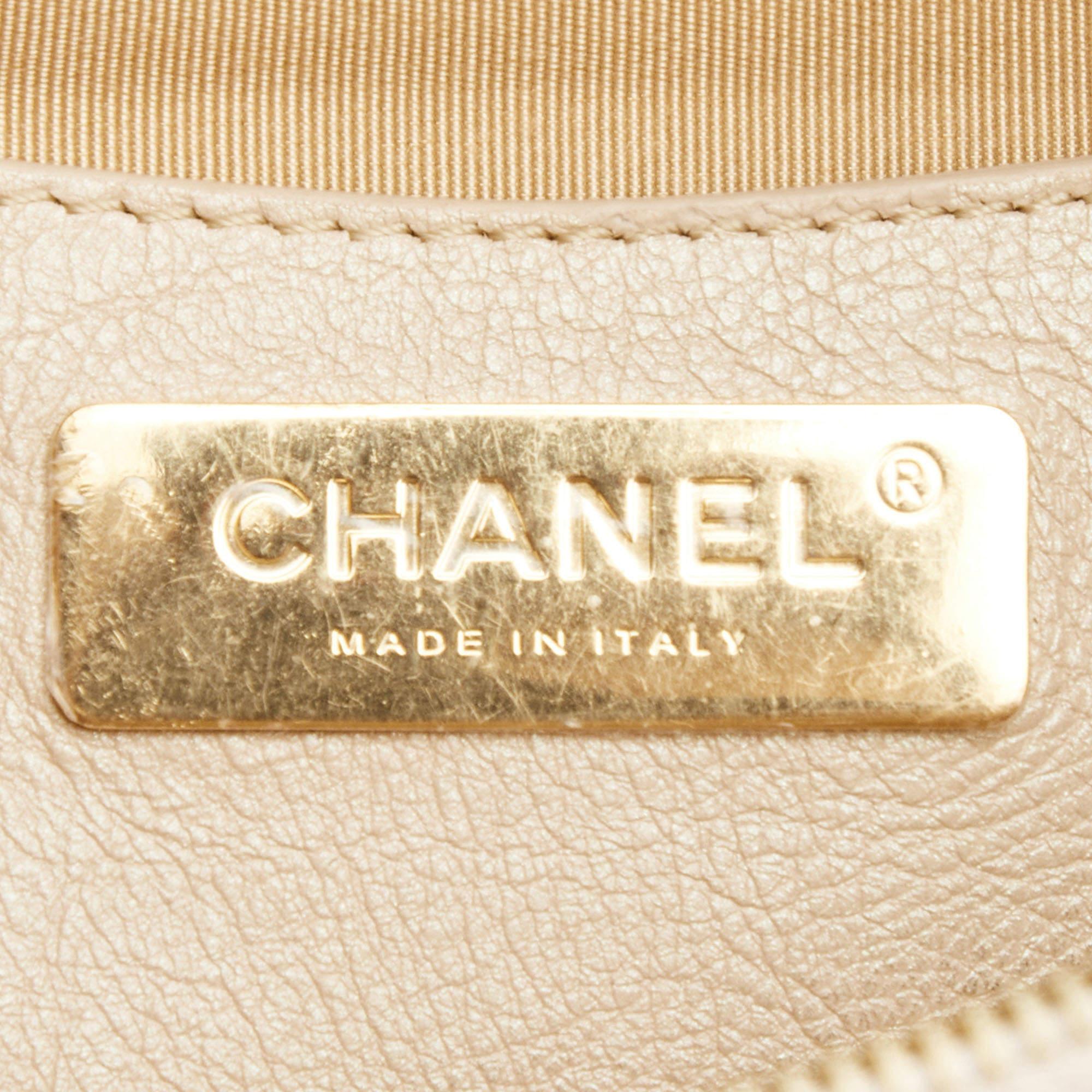 Chanel Beige Quilted Shimmer Leather Fanny Pack Waistbelt Bag 6