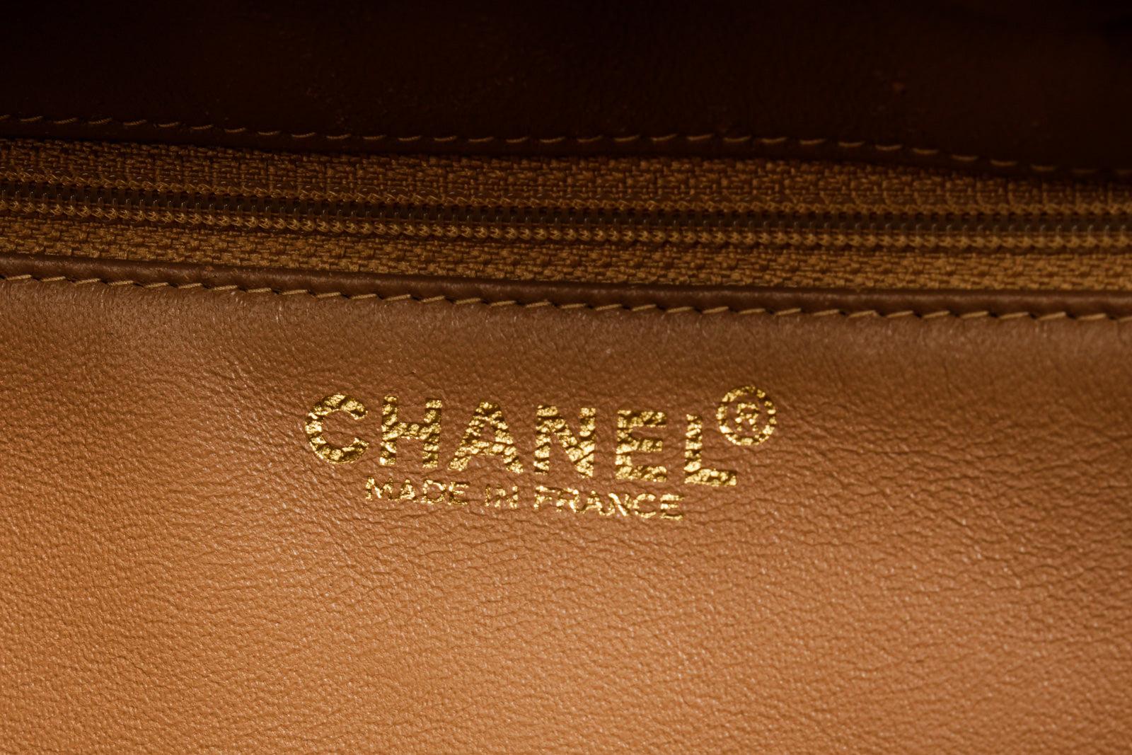 Chanel Beige Quilted Suede Chocolate Bar CC Top Handle Bag (CC Snap Replaced) 4