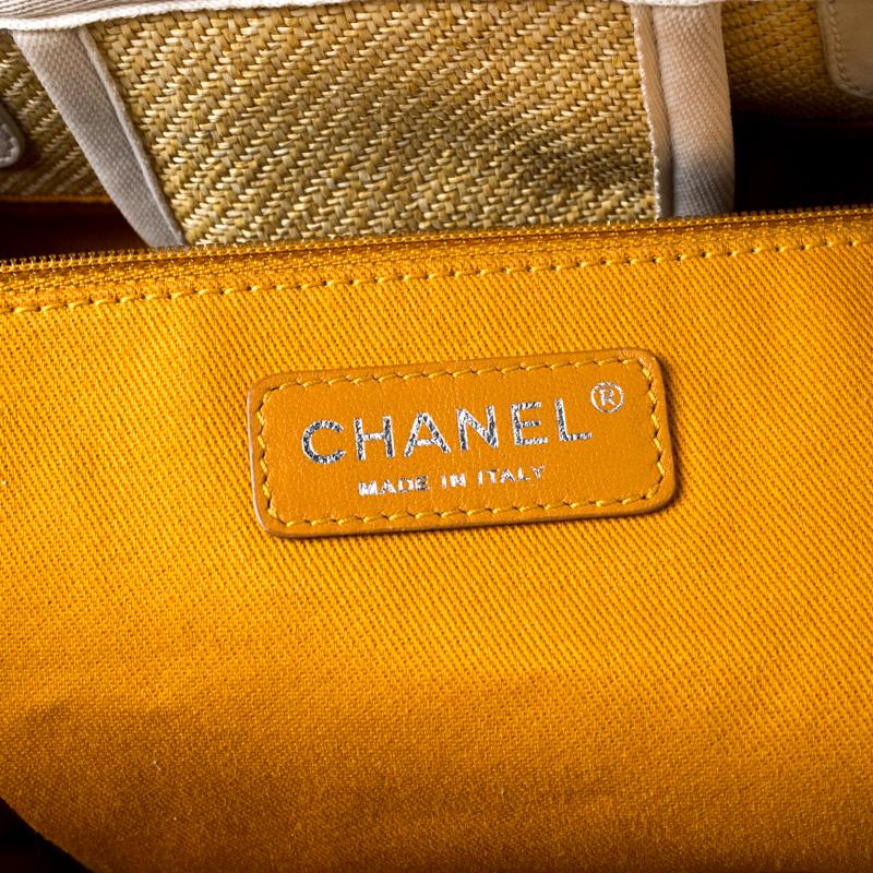 Chanel Beige Raffia Large Deauville Tote 2