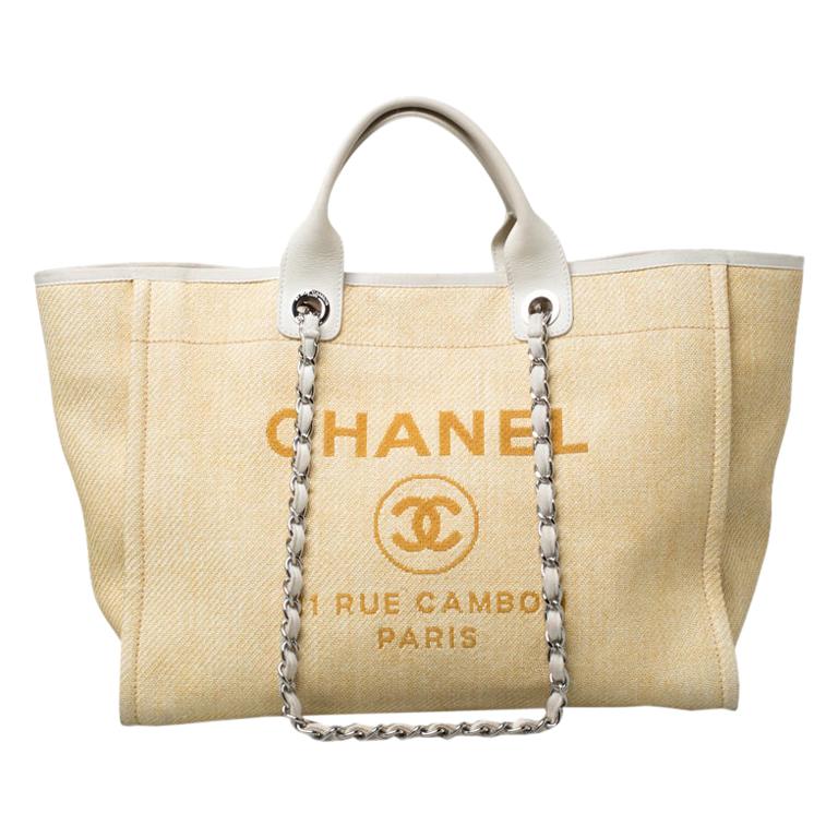 Chanel Beige Raffia Large Deauville Tote