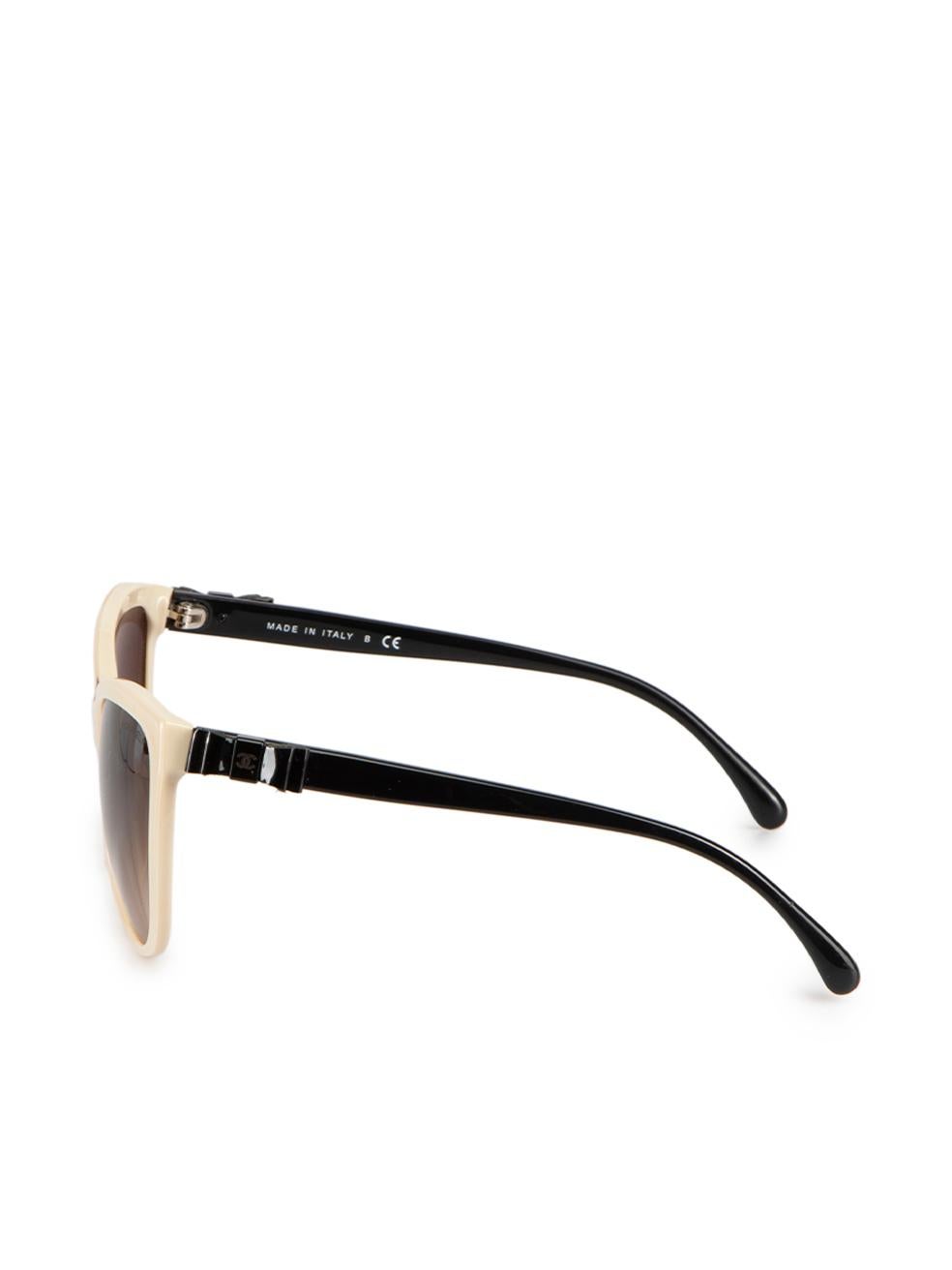 Women's Chanel Beige Ribbon Charm Cat Eye Sunglasses