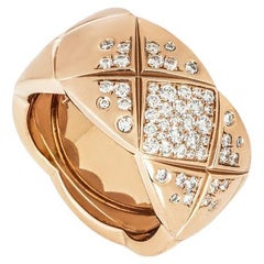 Chanel, bague Coco Crush taille 50 J11100 en or beige et rose avec diamants