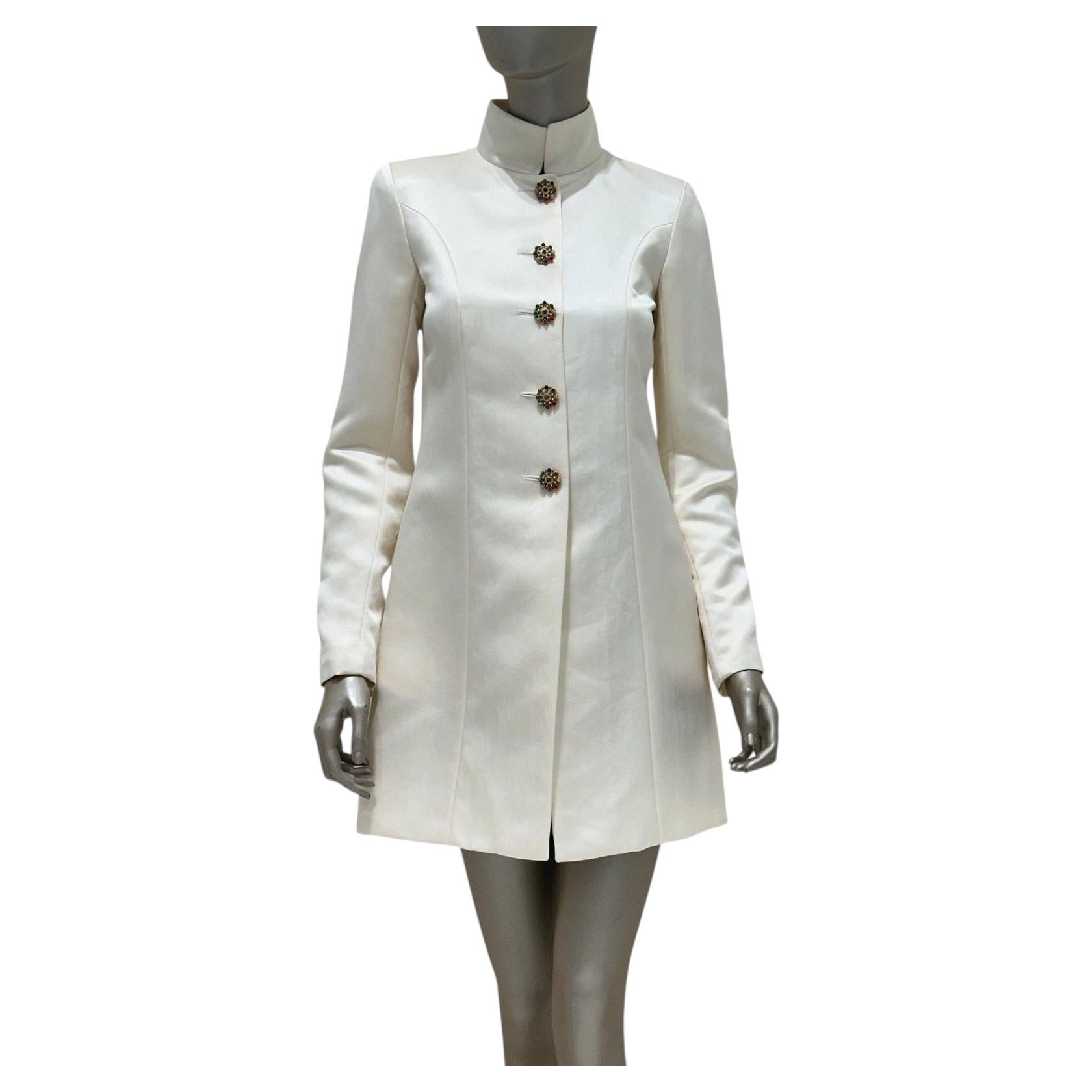 Chanel Beige Silk Coat Jacket - FR36/S