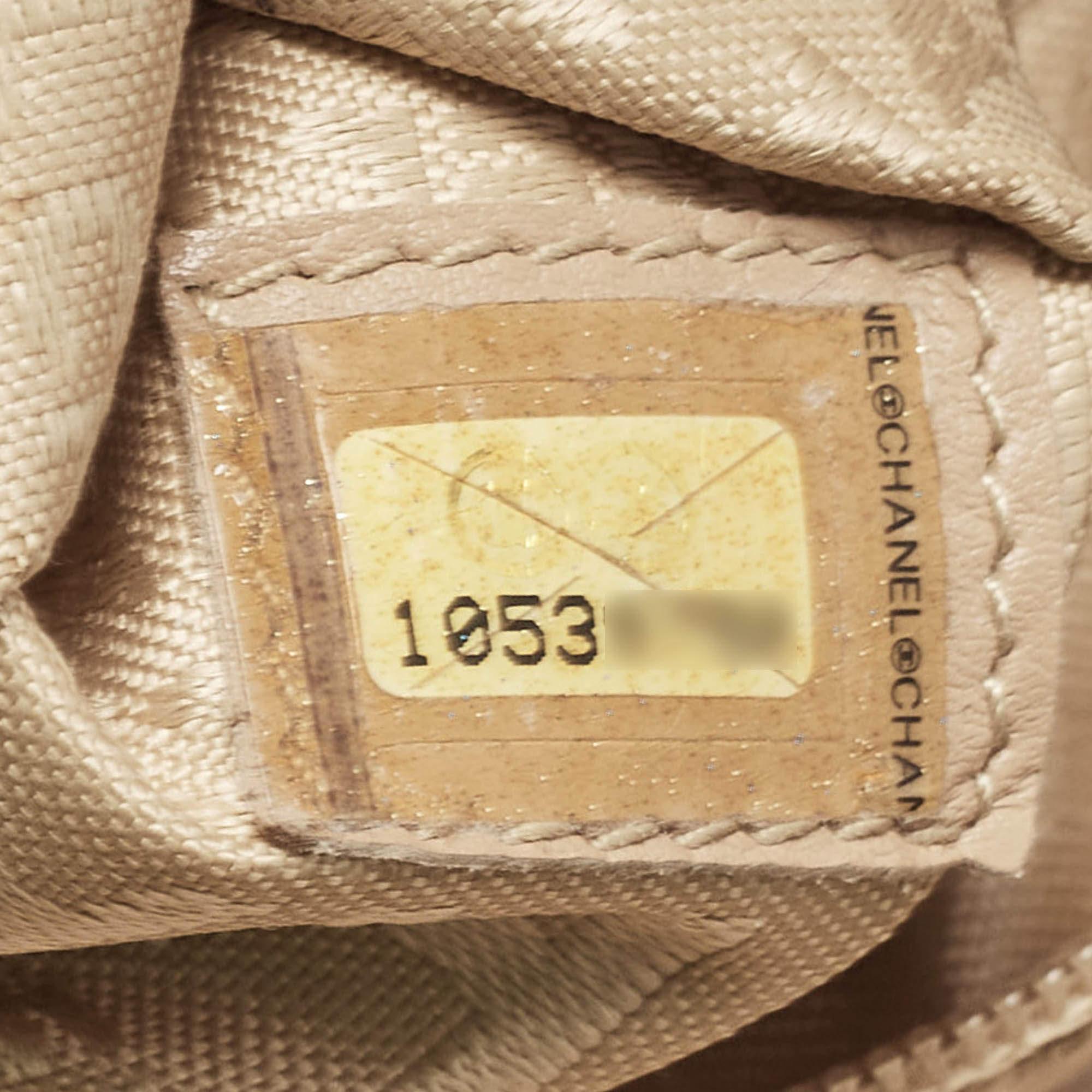Chanel Beige Square Quilt Caviar Leather LAX Bowler Bag 3