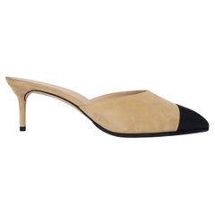 CHANEL beige suede 2016 16A ROME Mules Pumps Shoes 41