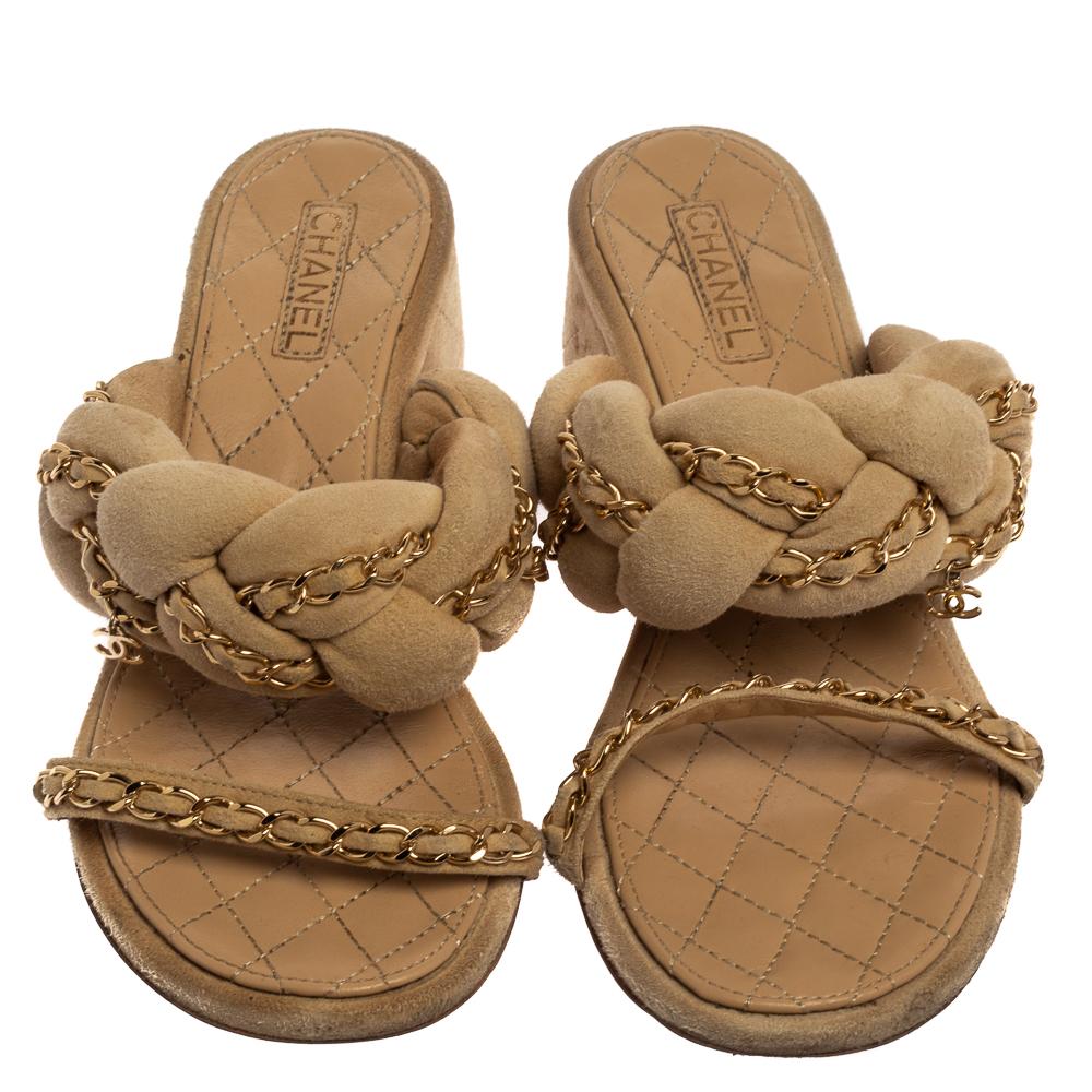 chanel braided sandals