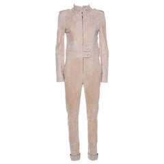 Chanel Beige Wildleder Jumpsuit M