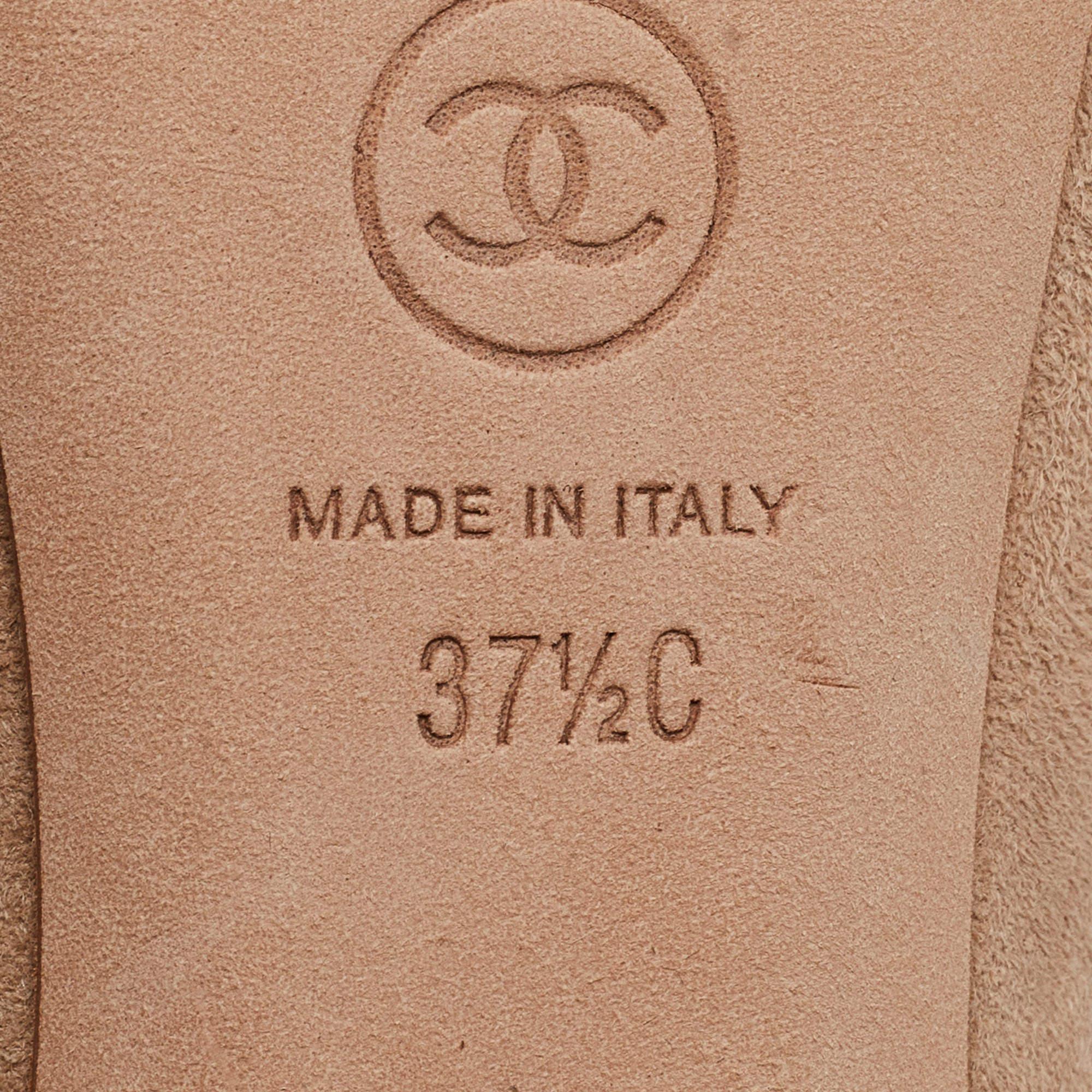 Chanel Sandalias Slingback Beige AntePerla Talla 37.5 4