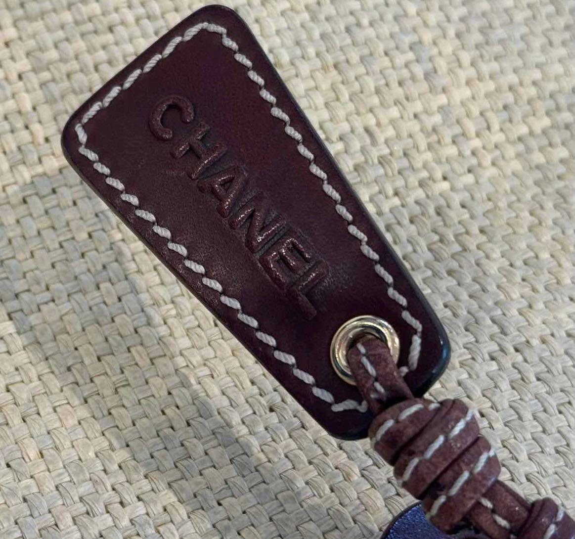 Chanel Beige Summer Raffia CC Tote Bag For Sale 1