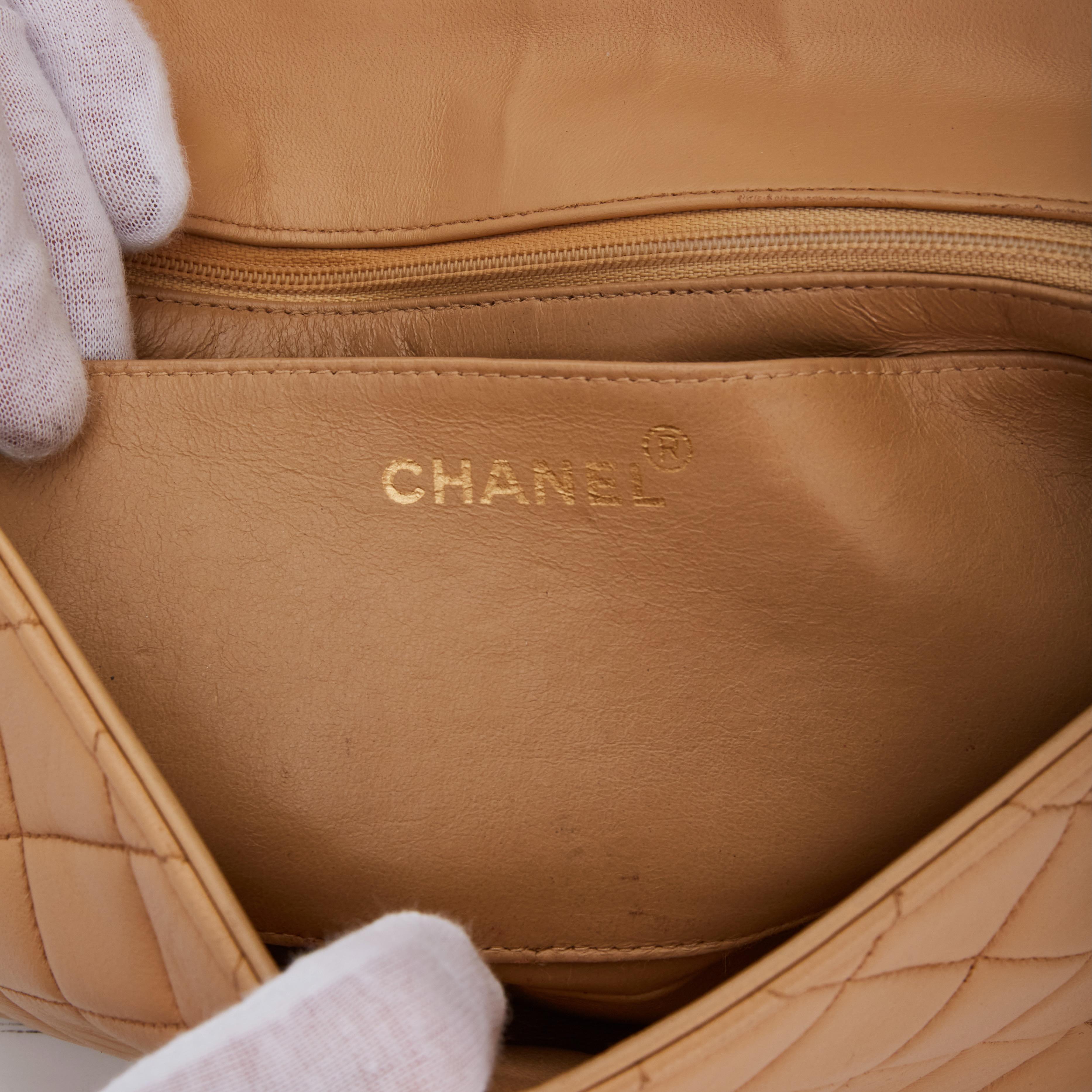 Women's Chanel Beige Tortoise Shell Chain Classic Flap Bag (Circa 1994)
