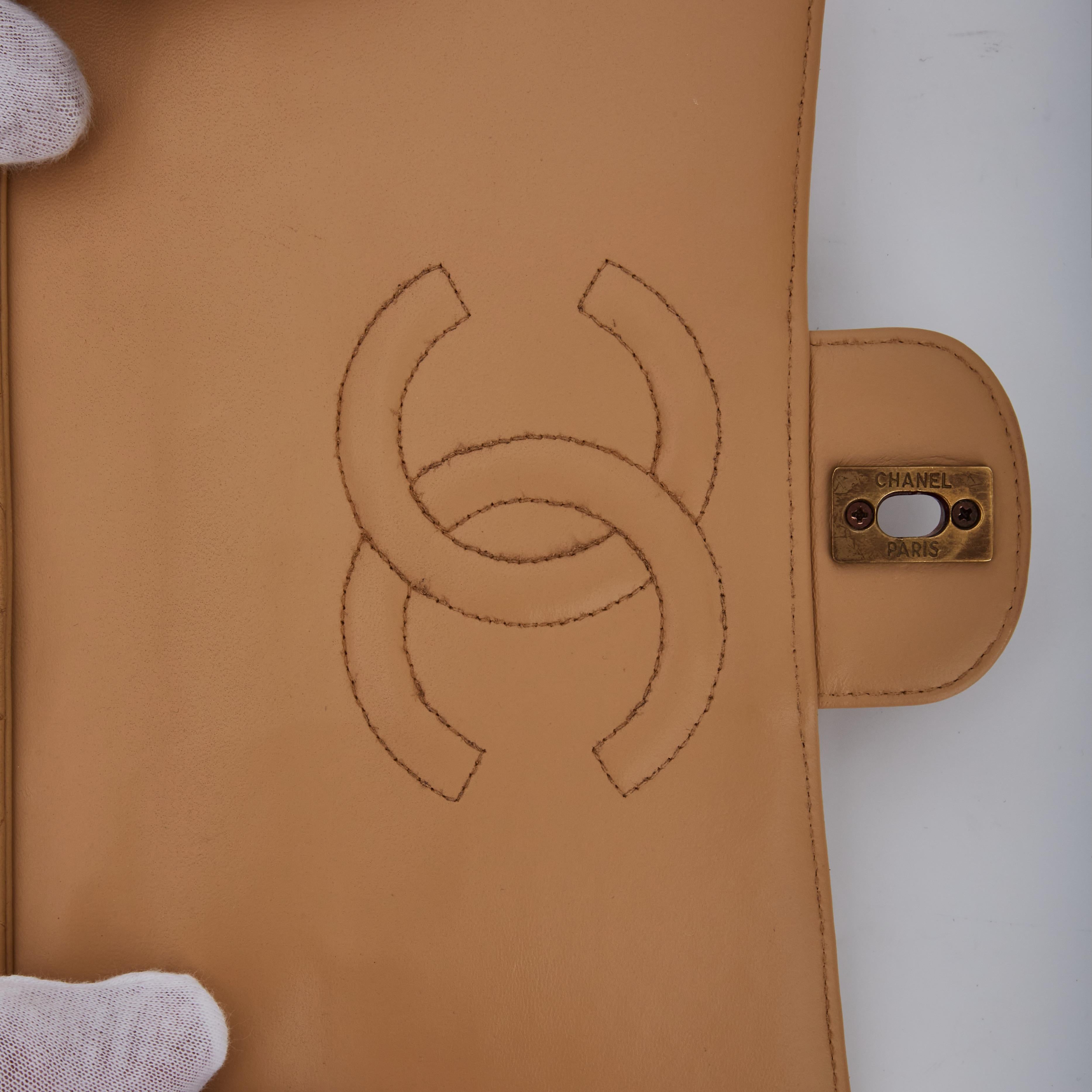 Chanel Beige Tortoise Shell Chain Classic Flap Bag (Circa 1994) 1