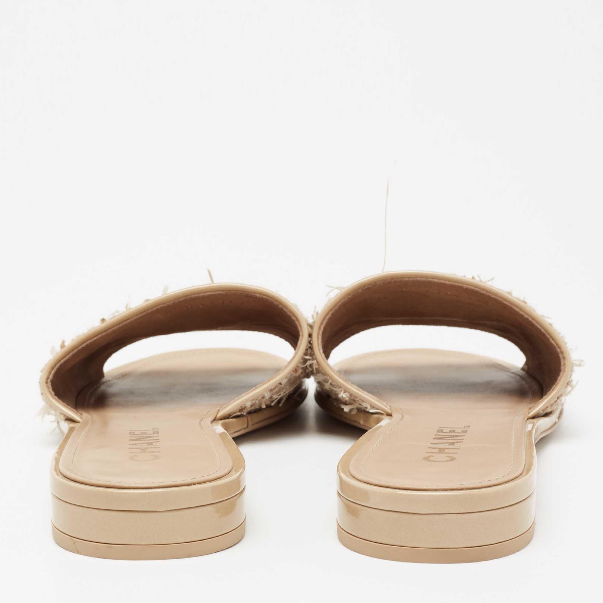 chanel tweed sandals