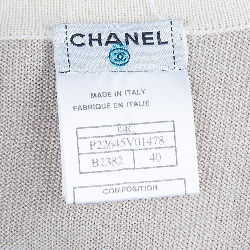 Chanel Beige V Neck Sweater M 3