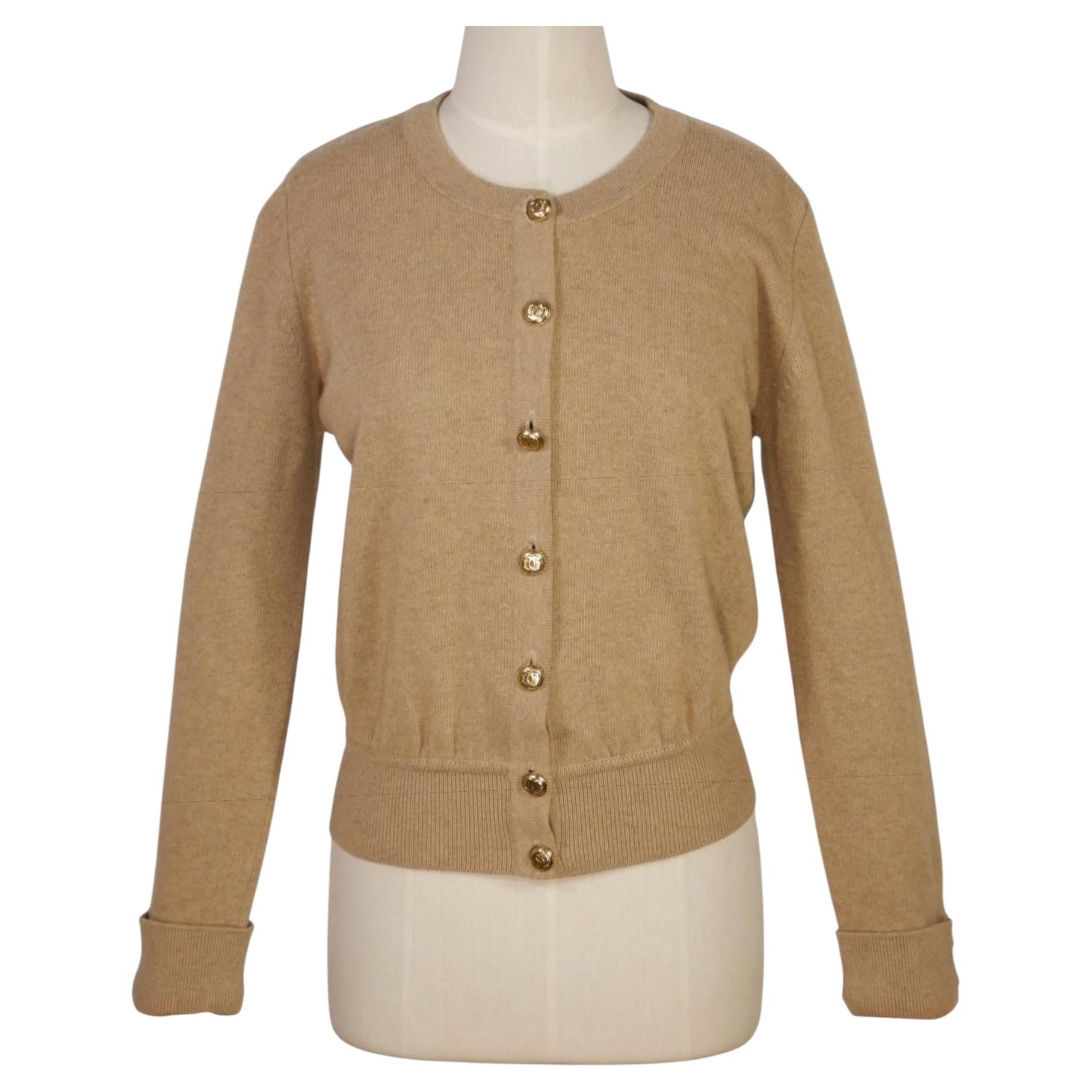 Chanel Vintage-Kaschmir-Strickjacke in Beige