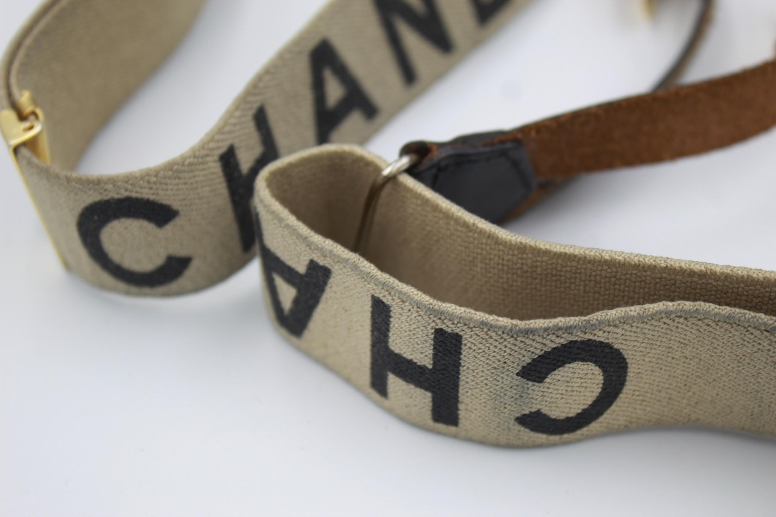 Black Chanel Beige Vintage Iconic  Suspender