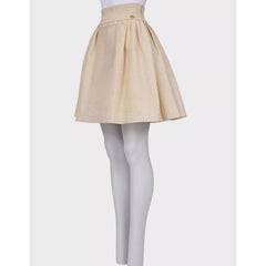 Chanel Beige Viscose Blend High-Waisted Fitted Skirt Sz.40
