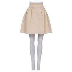Chanel Beige Viscose Blend High-Waisted Fitted Skirt Sz.40