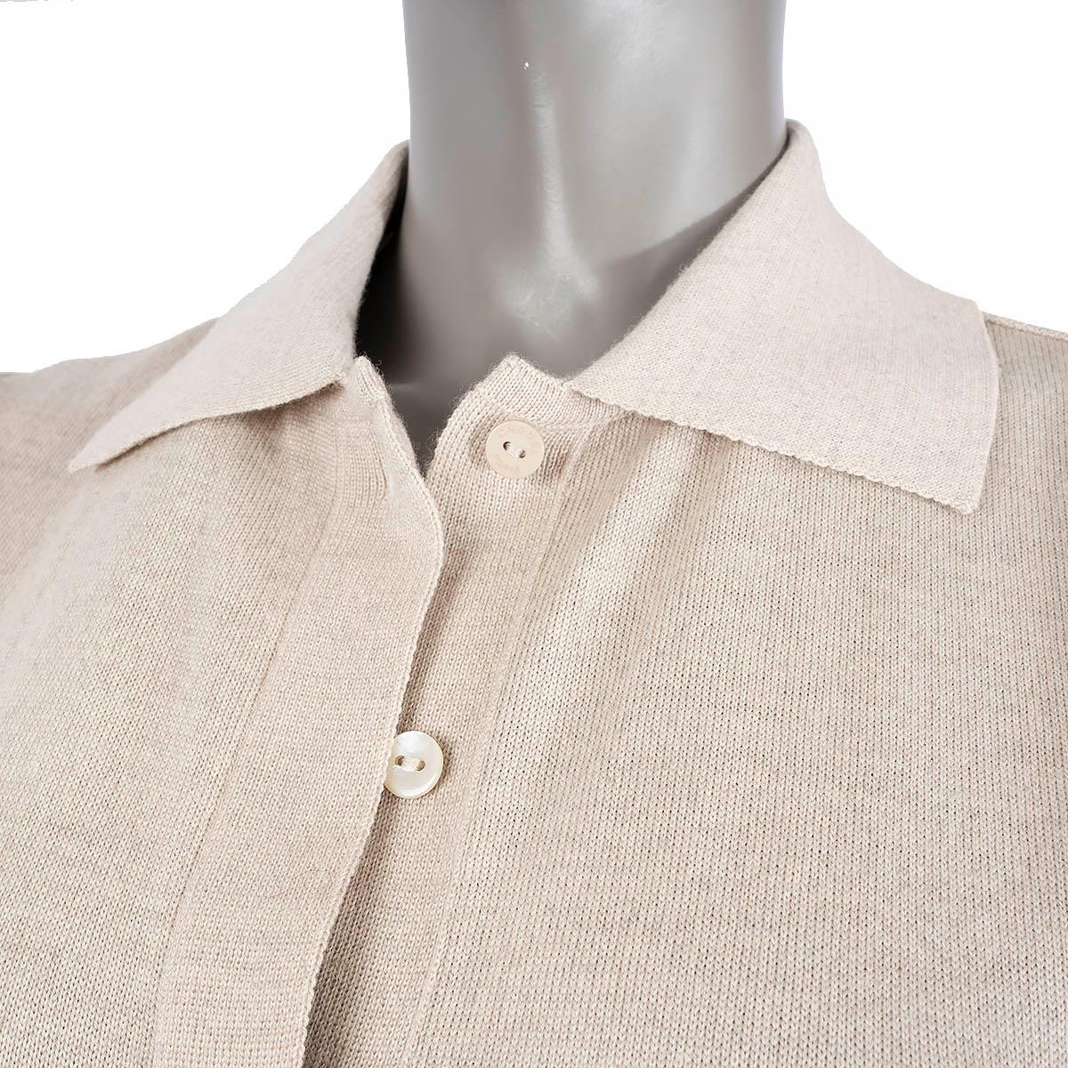 CHANEL beige wool 2000 SLEEVELESS SHIRT KNIT Dress 40 M For Sale 2