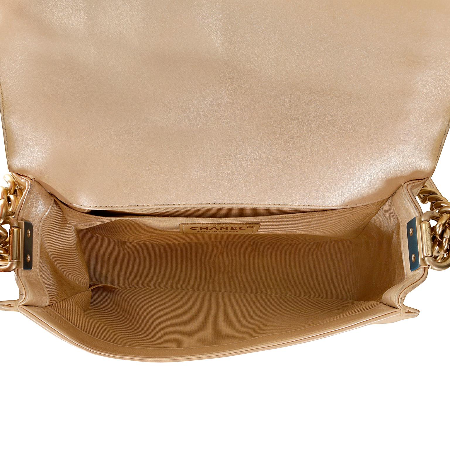 Women's Chanel Beige Woven Leather Runway Boy Bag