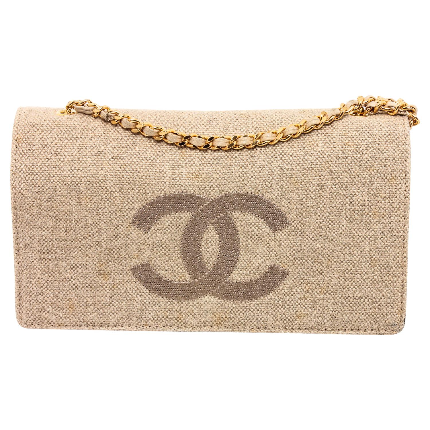 Chanel Beige Wallet On A Chain 6 For Sale on 1stDibs