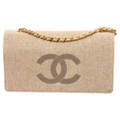 Chanel Beige Woven Wallet On Chain WOC