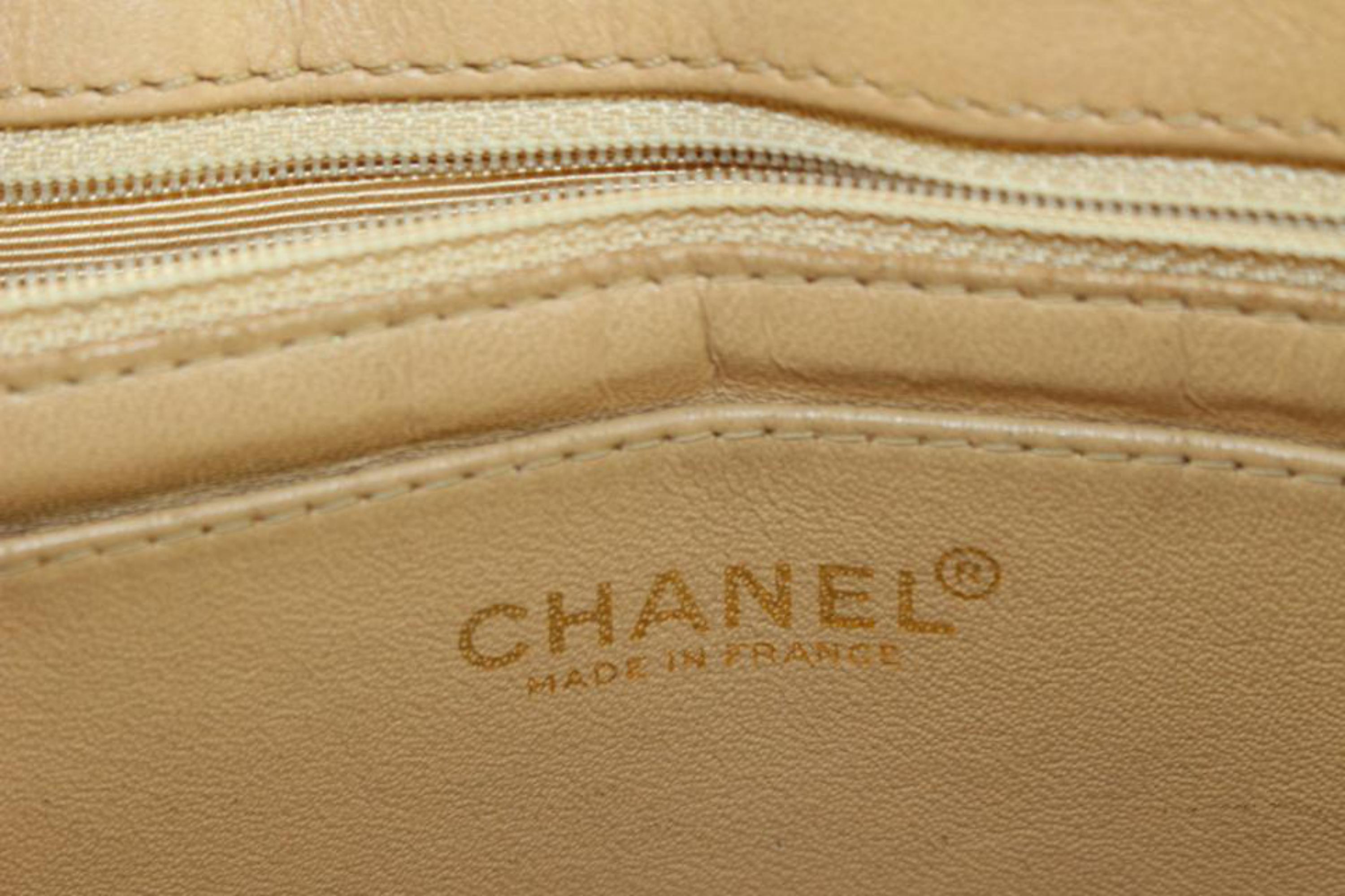 Chanel Beige x Brown Bicolor Shopper Canvas x Leather 12ck712s For Sale 6