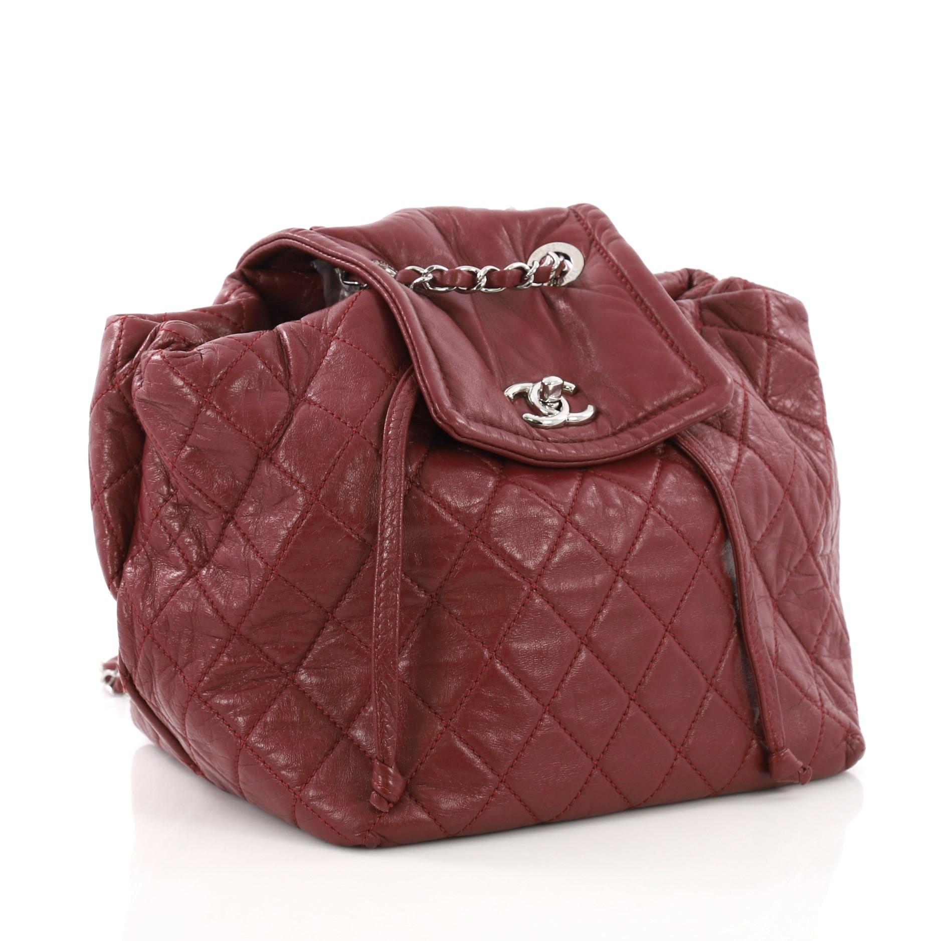 Brown Chanel Beijing 2 in 1 Backpack Quilted Lambskin