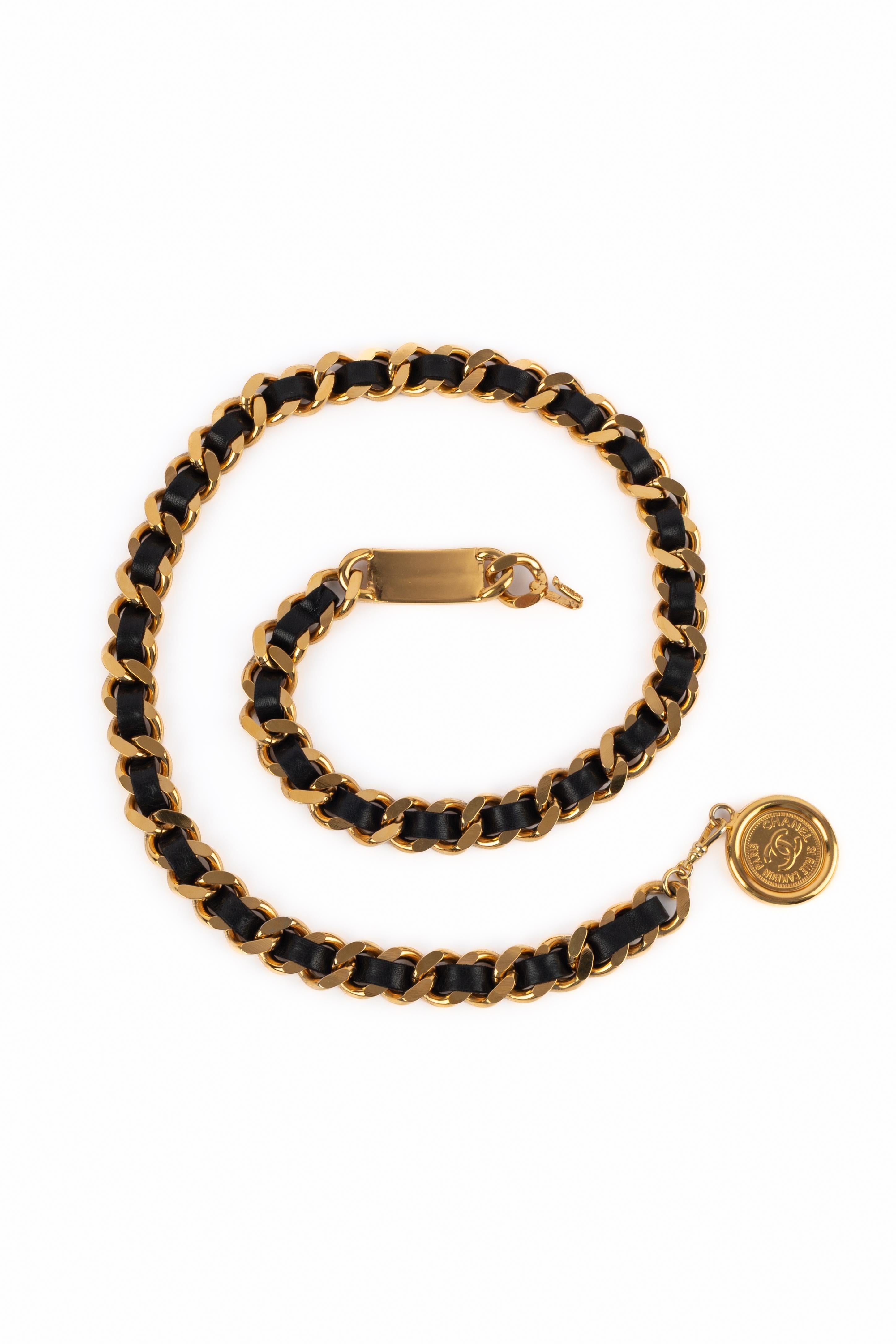 Beige Chanel belt 1990s For Sale