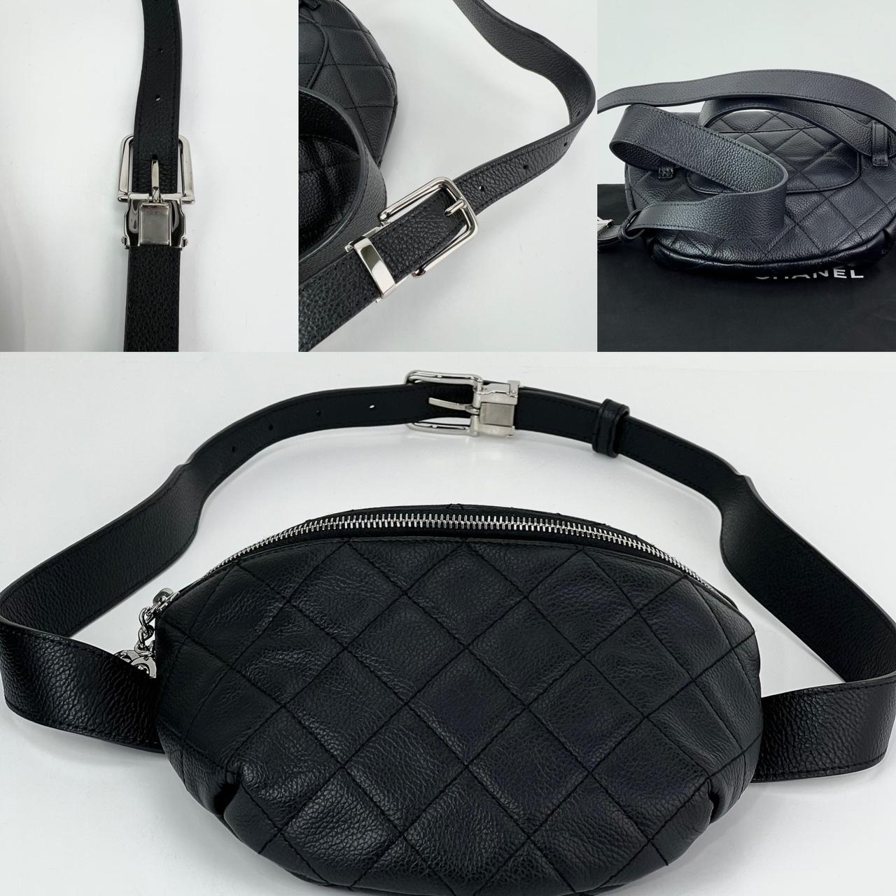 CHANEL Belt Bag Grained Leather Quilted Waist BumBag 8