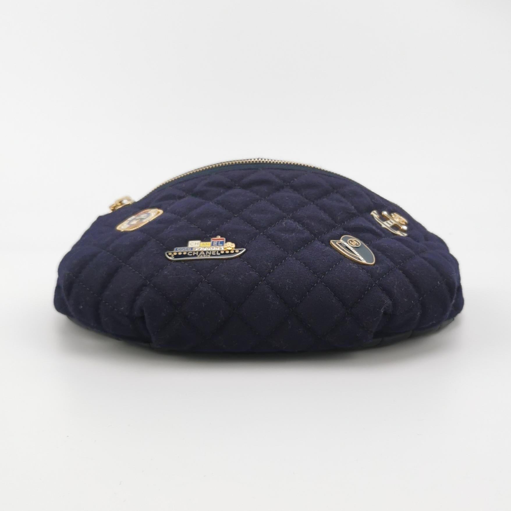 Black Chanel Belt Bag Métiers d'Art Paris-Hamburg 2018 Wool Nautical Charms For Sale