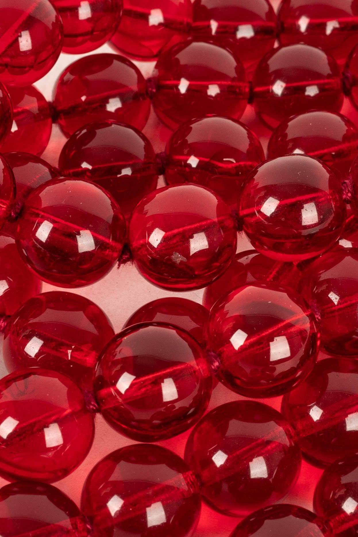 Chanel Belt Composed of Red Glass Paste Pearls, 1992 1