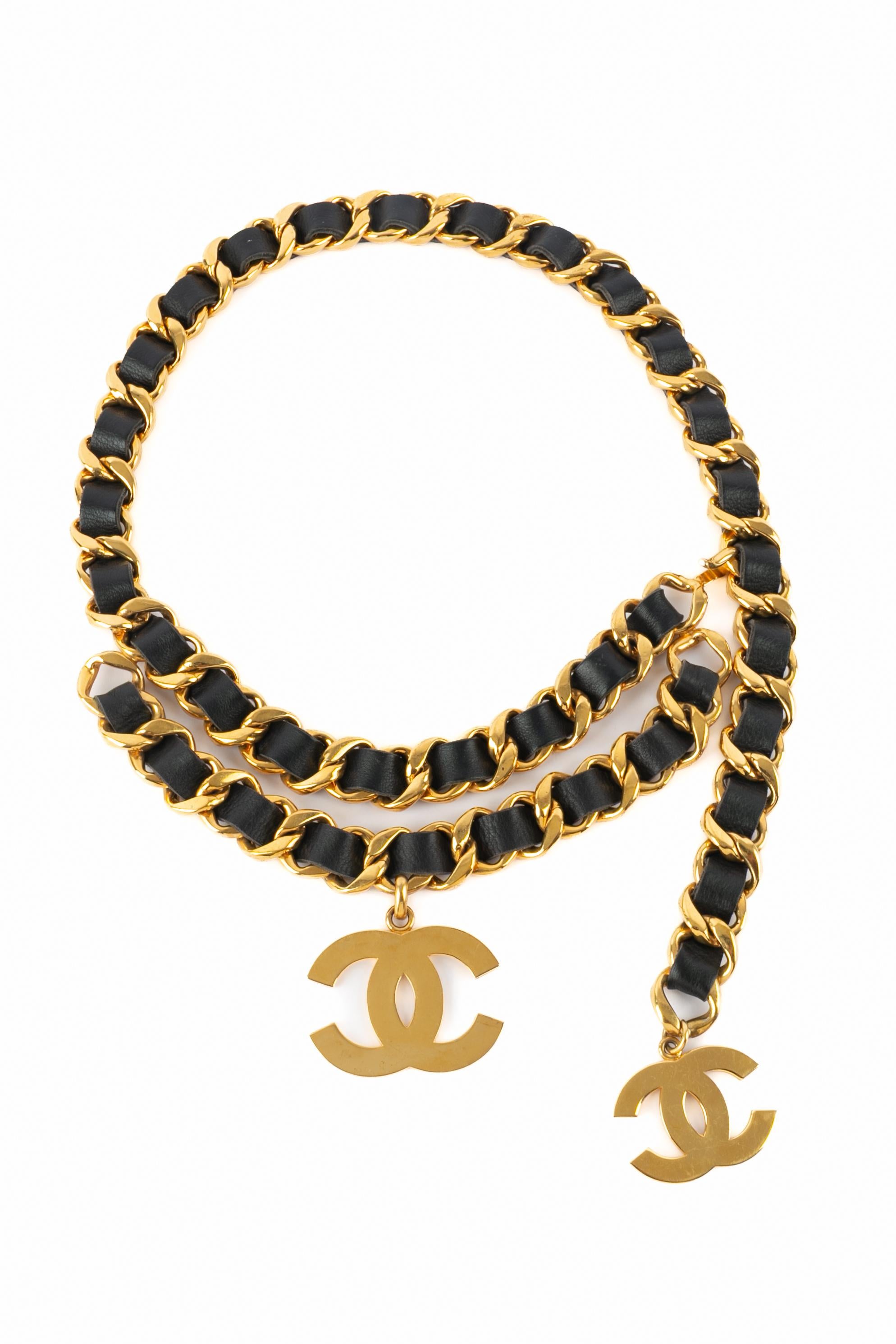 Beige Ceinture Chanel automne 1993 en vente